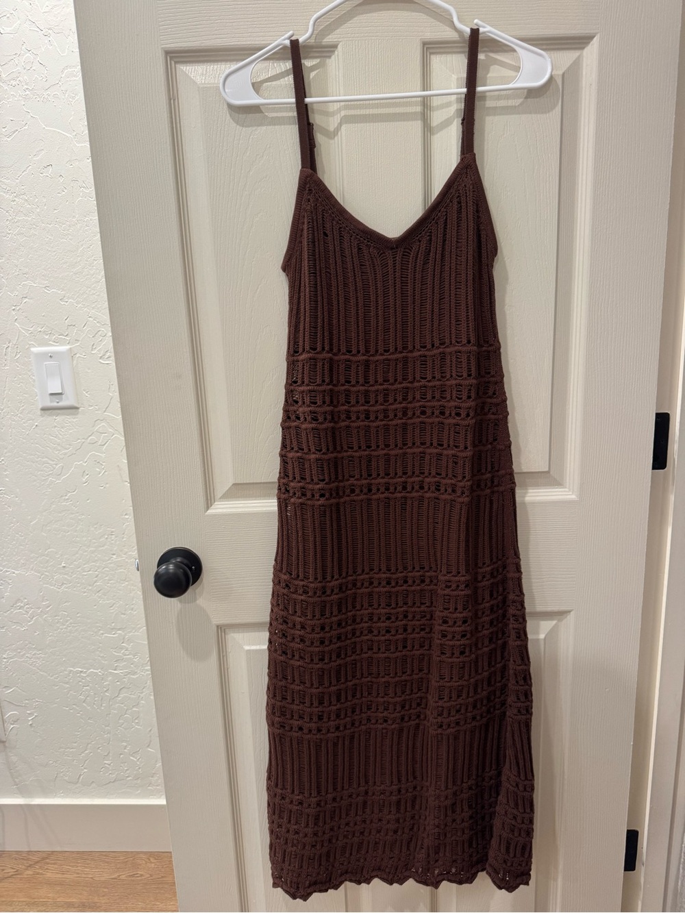 Abercrombie & Fitch Chocolate Brown Crochet Midi Dress